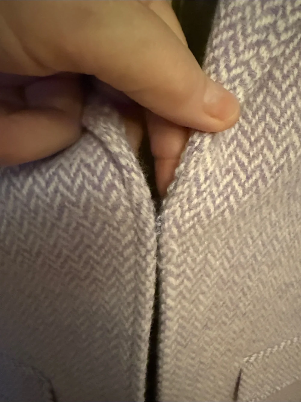 Vintage J.Crew Lavender Wool Herringbone Blazer w/ Hidden Beetle Embroidery - 6